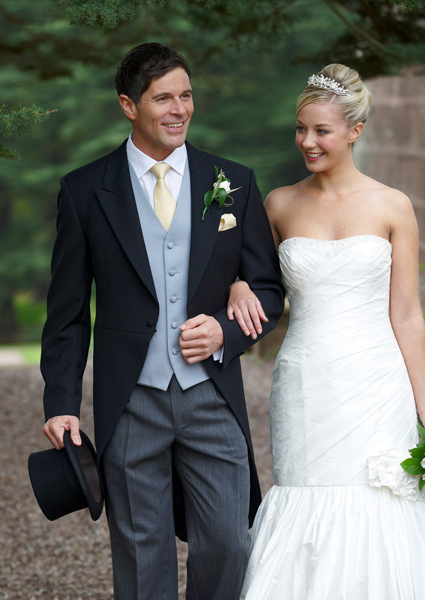 Black Prestige Tails with Prestige Stripe Trousers