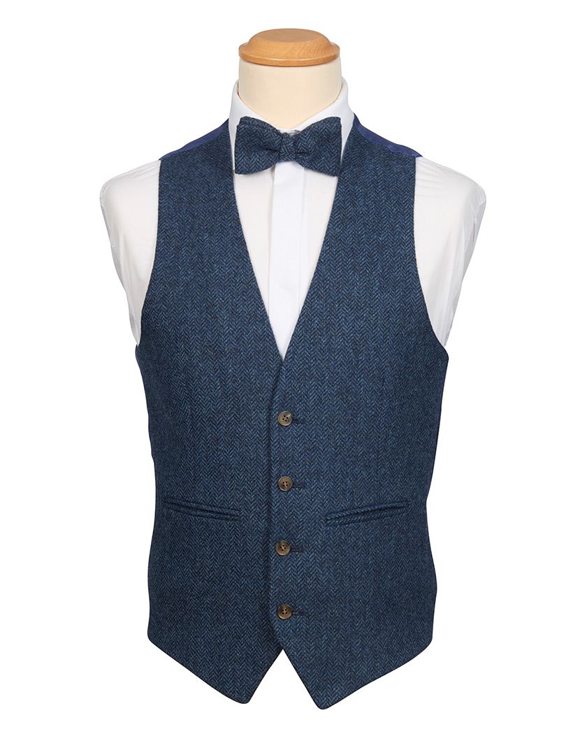 Blue Herringbone tweed
